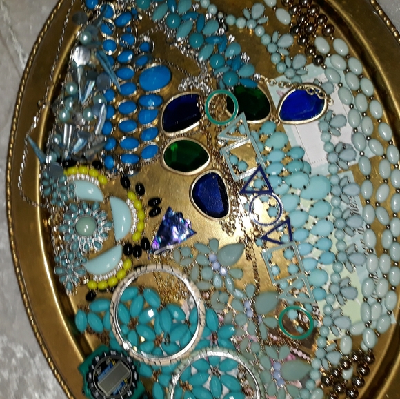 SOLD!!Vintage teal blue bling jewelry lot - Picture 6 of 10